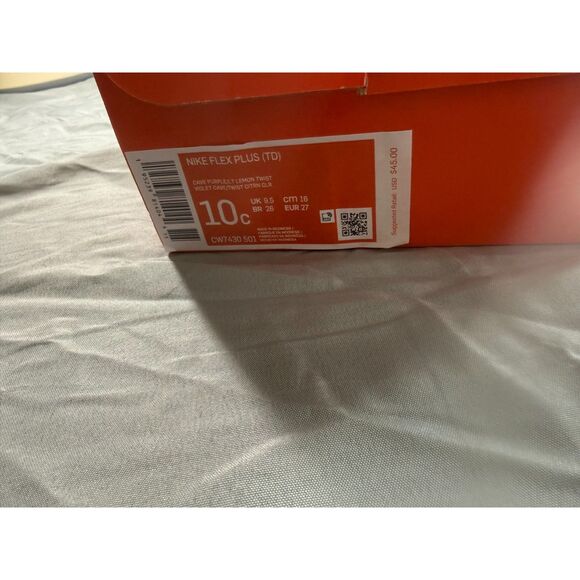 NIB! Nike Flex Plus (TD) Running Shoes - Purple/Black/Lime Size 10c - Picture 8 of 8